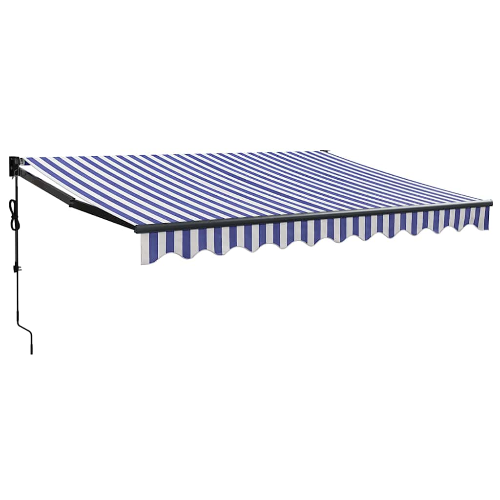 Maison Exclusive - Ausziehbare Markise Blau Und Weiß Mit Anthrazi