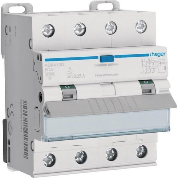 Hager Fi-ls 4p 10ka B-13a 30ma A (adx413d)