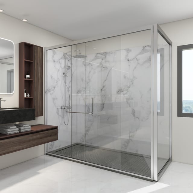 Duschrückwandset Bladel 8er Set 120 x 60 cm White Marble [neu.haus]
