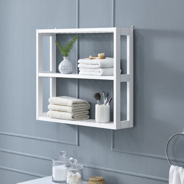 [en.casa] - Badezimmerschrank Anderlecht 54x60x15 Cm Regal Mit 3 Ablagen Weiß En.caa