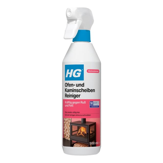 HG - Ofen und Kaminscheibenreiniger 500 ml Kaminglas Ofenglas Reiniger Sprühflasche