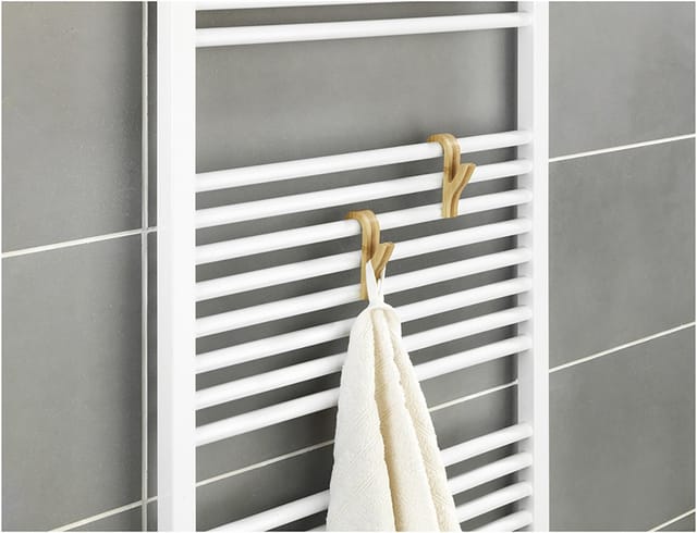 Haken für Handtuchheizkörper Bambus, 6er Set - Beige - Wenko