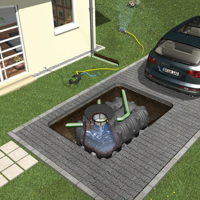 GRAF Regenwasser-Flachtank Platin 3000L Garten-Jet begehbar