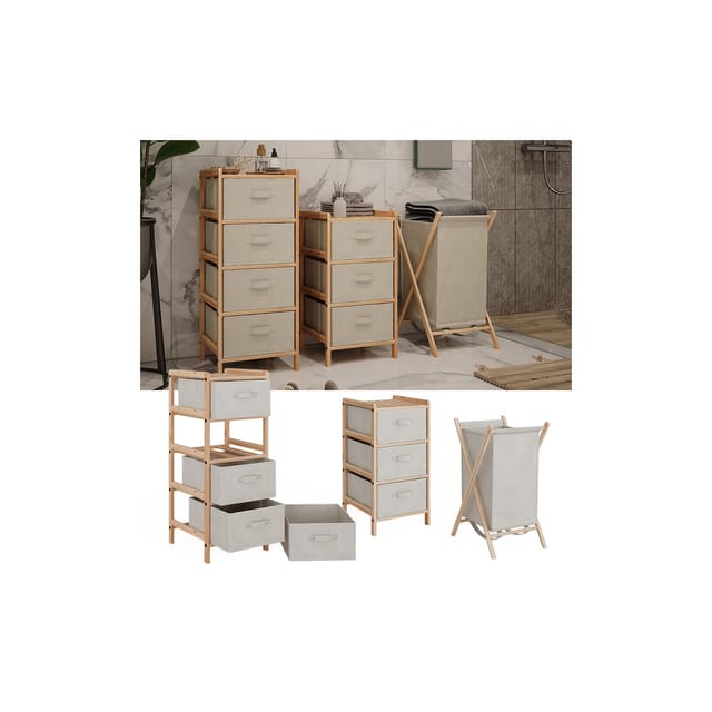 Vicco - Badmöbel-Set Bruno, Beige, 3 Teile