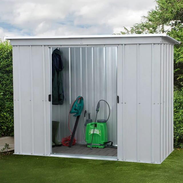 Yardmaster - Metall-Gerätehaus Titanium Modell 64 silber 1,91 m²