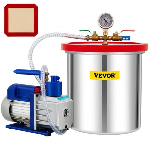 Vakuumpumpe Unterdruckpumpe Vakuumkammer-Kit 5 Gal 5CFM 1/3HP 1-stufig - Vevor