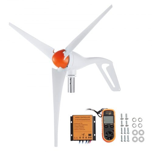 Mophorn - Vevor 500 W Windkraftanlage, 12 V Windgenerator, 3-blatt-windkraftgenerator Mit Anemometer, Mppt-regler Und Einstellbarer Windrichtung, Geeignet Für Zuhause, Bauernhof, Wohnmobile, Boote