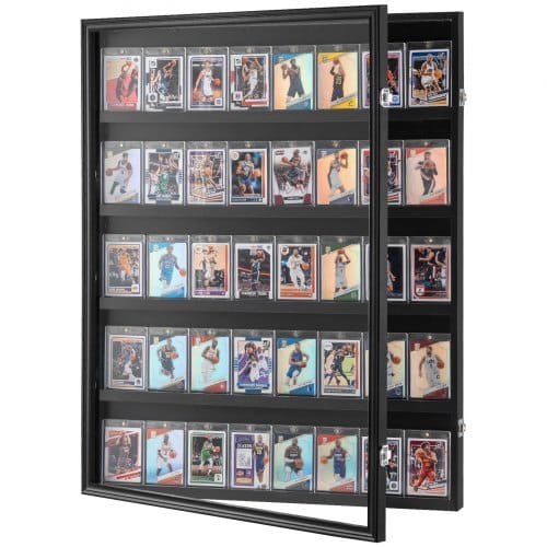 Mophorn - Vevor Vitrine Für Sportkarten In 35 Verschiedenen Ausführungen, 617 X 775 X 55 Mm, Schaukasten Mit 98 % Uv-schutz, Pc-glas, Abschließbarer Wandschrank Für Fußball, Basketball, Hockey Sammelkarten