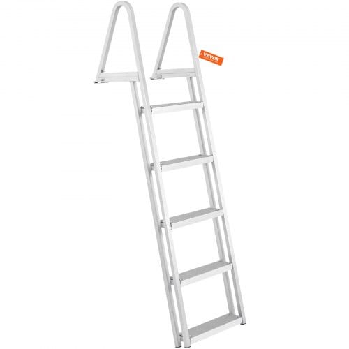 Mophorn - Vevor Dockleiter 5 Abnehmbare Stufen 159 Kg Tragkraft Pontonbootleiter Aus Aluminiumlegierung Mit Ca.10cm Breiter Stufe Und Rutschfester Gummimatte Zum Einsteigen In Schiffe/seen/schwimmbäder/meere