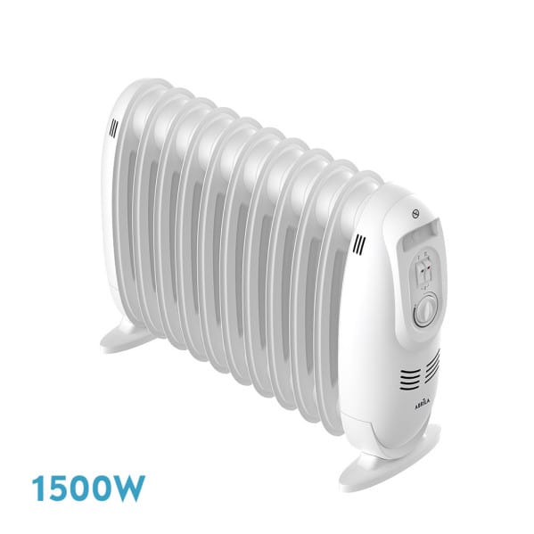 Fabrilamp - lradiator Irland 1500w weiss 3Leistungen Thermostat reg. Thermostat 11Elemente Sicherheitsschutz Griff 38,2x51x18cm