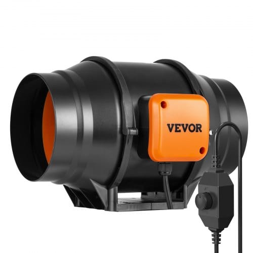 Vevor Inline-rohrventilator, 60 W, Rauchabzug, Inline-kanalventilator Mit Variablem Drehzahlregler, Leiser Abluftventilator Mit Ac-motor Für Kühlverstärker, Wachstumszelte, Hydrokultur