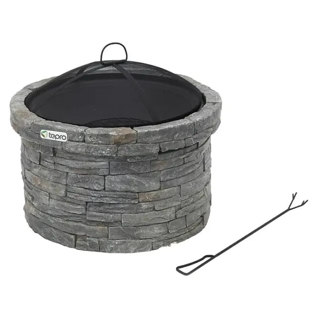 Tepro - Feuerstelle Gladstone Terrassenfeuer Garten Terrasse Feuerofen Steinoptik