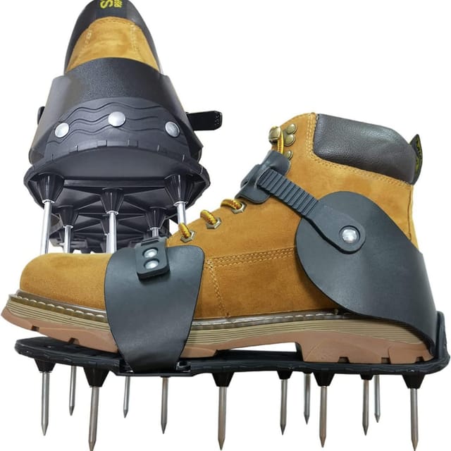 Rasenbelüfterschuhe, Rasen-spikeschuhe Mit 26 Edelstahl-spikes Und Verstellbarem Riemen, Spike-sandalen Zum Belüften Von Rasen Für Garten, Terrasse Und Hof