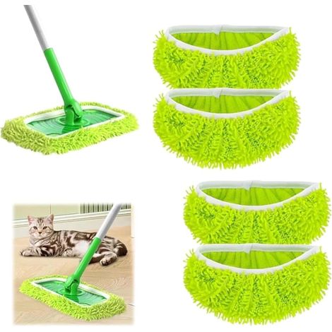 Reinigungstücher Und Mikrofaserbezüge Für Swiffer Sweeper Dampfmopps, Wiederverwendbar, Waschbar, Geeignet Für Fliesenböden, 4er-pack.