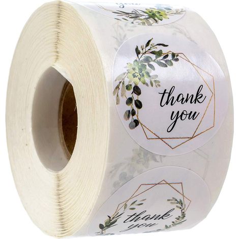 Dankeschön-aufkleber – Runde Etiketten 2,5 Cm – Blumenmuster – Für Briefumschläge Und Dankeskarten – 500 Stück