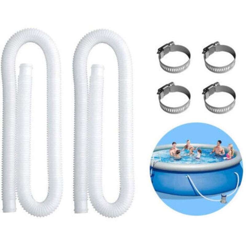 1,5 M Pool-saugschlauch – 2er-pack – Strapazierfähiger Und Flexibler Kunststoff – Kompatibel Mit 300/330/530/1000-gallonen-pumpen