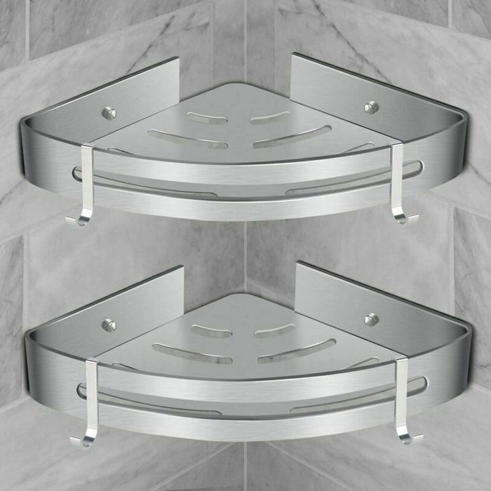 Eckduschablage, Selbstklebende Duschablage Aus Aluminium, Shampoo-halter, Dreieckiger Ständer, In Verschiedenen Farben Erhältlich.