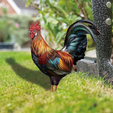 Hahnenstatue Für Garten, Außendekoration, Wetterfester Hühnerstall, Freistehende Gartenskulptur