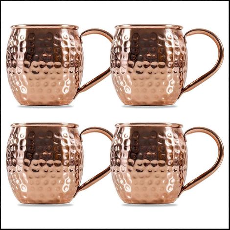 Moscow Mule Cocktailgläser, 4er-set, Perfekt Zum Servieren Einer Vielzahl Von Kalten Getränken, Bieren Und Cocktails.
