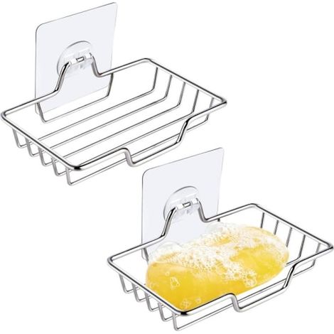 Zwei Seifenschalen, Seifenschalenhalter Aus Edelstahl Mit Saugnäpfen, Geeignet Für Dusche Und Badezimmer.