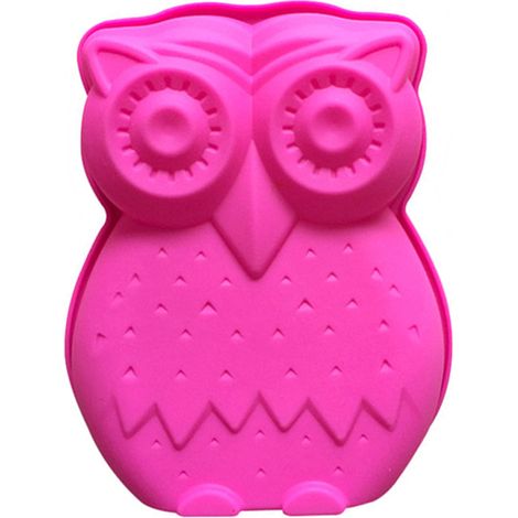 Eulenform – Lebensmittelechte Silikonform – Für Kuchen, Pralinen, Gelees – 18,5 X 16 X 3 Cm – 1 Stück