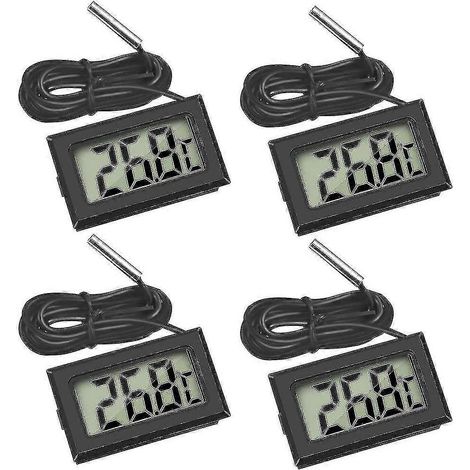 Set Mit 4 Digitalen Lcd-thermometern Mit Externen Sonden, Geeignet Für Kühlschränke, Gefrierschränke Und Aquarien Qus-yx Spezielle Geschenke