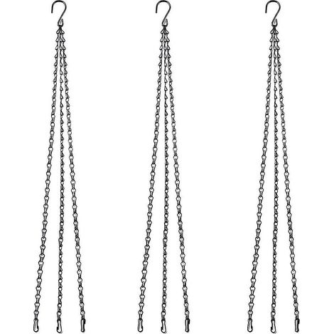 Sunrain Hängekorbkette, 3 Sets Metallketten Mit Clips Zum Aufhängen Von Pflanzen, Geeignet Für Blumentöpfe Und Pflanzgefäße.