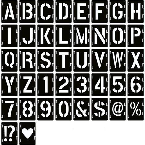 Buchstaben-schablonen – 42-teiliges Set Mit Alphabet, Zahlen Und Symbolen Aus Wiederverwendbarem Pet – Zum Bemalen Von Holz, Wänden, Tafeln Und Für Diy-projekte – Komplettes Set