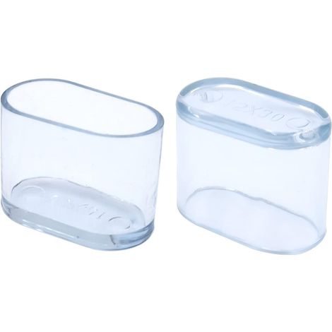 Stuhlbeinkappen – Transparentes, Weiches Pvc – Ovale Form – 15 X 30 Mm – Für Stühle Und Tische – 20er-packung