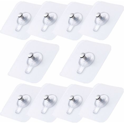 Packung Mit 10 Selbstklebenden Bilderhaken, Transparente Haken, Zum Aufhängen Von Bildern Ohne Bohren.