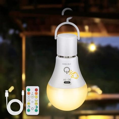 Packung Mit 1/2/4 Wiederaufladbaren Led-lampen Mit Fernbedienung - E27-sockel, Usb-anschluss, 3 Farben, Dimmbar, Touch-steuerung, Außen- Und Notbeleuchtung (yh)