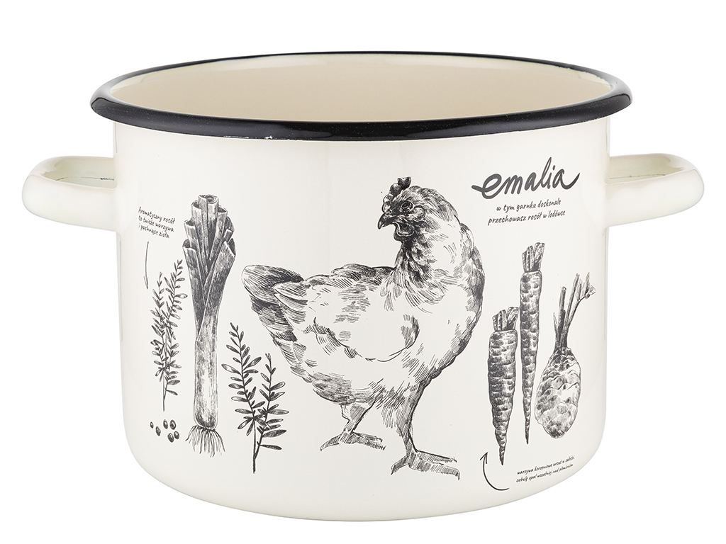 Einfacher Emaillierter Topf Für Brühe, 20 Cm, 4,8 L