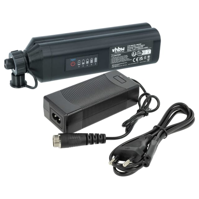 vhbw Ladegerät inkl. Akku (5000 mAh) kompatibel mit Daiwa weitere Modelle LB150, HT400F, HT400FBe, 14LB400, 15LB300J Li-Ion-Akkus