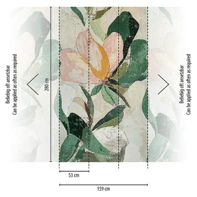 A.S. Creation Fototapete 8.80 x 0.53 m Livingwalls Abstrakte Tapete Grün 791443 Floral CosmoLiving by Cosmopolitan