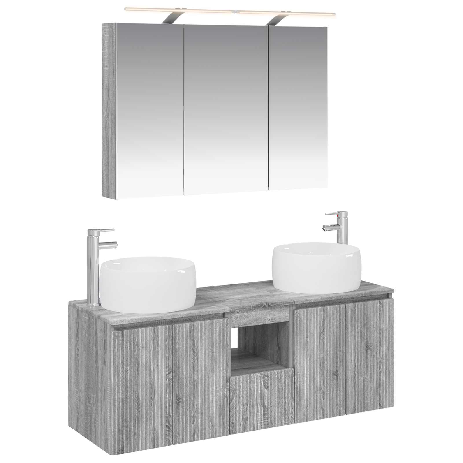 Badezimmerschrank-set 4 Stk. Grau Sonoma Holzwerkstoff Vidaxl