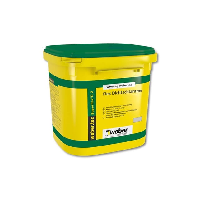 Weber Saint Gobain - weber.tec Superflex D2 Flex Dichtungsschämme 2k Abdichtung Flexdichtung, 6 Kg
