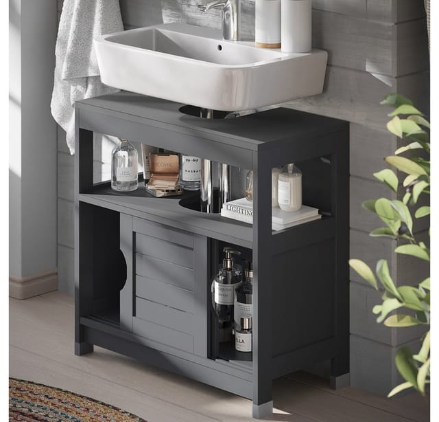 Waschbeckenunterschrank Vilda, Grau, 60 x 60 cm, Vicco