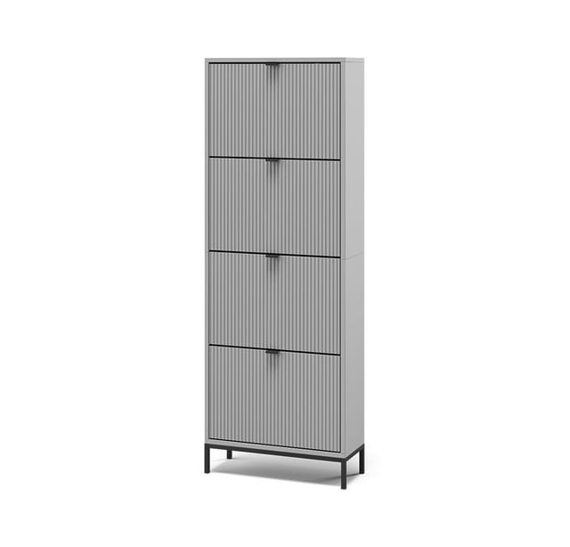 Schuhkipper Eliza, Grau, 60 x 168 cm mit 4 Klappschubladen, Vicco