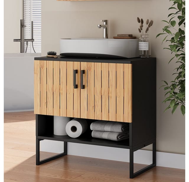 Waschbeckenunterschrank Vayra, Bambus, 60 x 65.5 cm, Vicco
