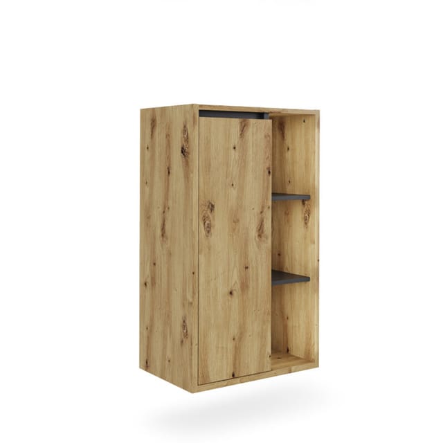 Midischrank Viola, Artisan/Grau, 50 x 86 cm mit offenen Regalen, Vicco