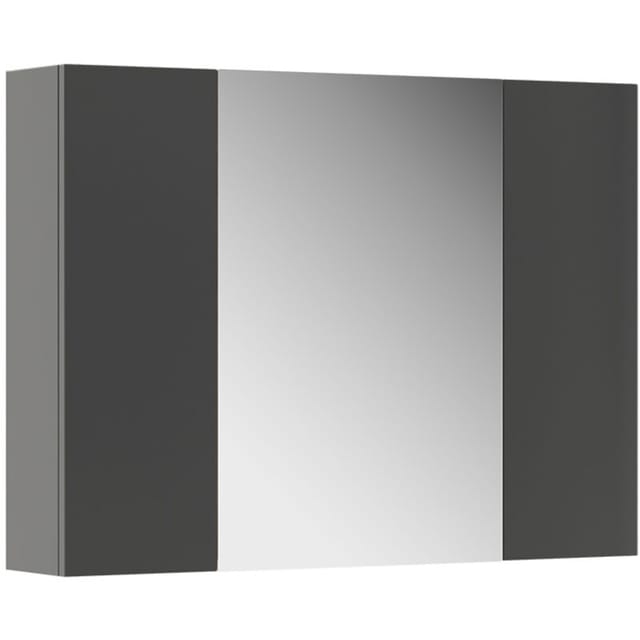 Badspiegelschrank Leopold, Anthrazit, 80 x 59.2 cm mit Regalen, Vicco