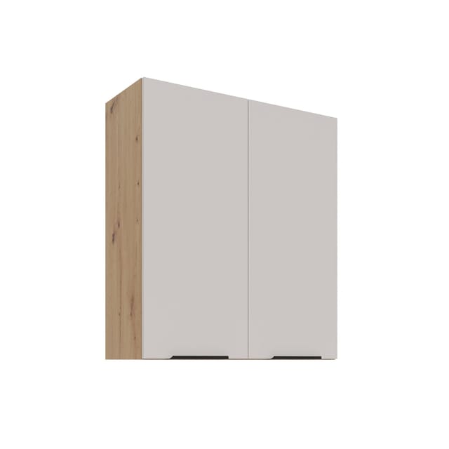 Küchen Hängeschrank 80 cm Küche SOLANO Kaschmir beige matt + Eiche Artisan matt Küchenzeile Küchenblock Küche Einbauküche
