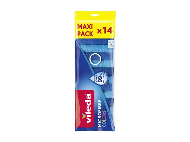 Vileda Allzwecktuch Microfibre Colors Mikrofaser 30x30 cm blau- 14er Pack