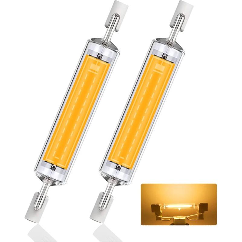 R7s 118mm Led-lampe, Warmweiß 3000k, 10w (ersetzt Halogen R7s J118 100w), 220-240v Ac, 1000lm, 360° Abstrahlwinkel, 2er-pack.