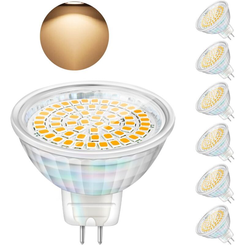 Gu5.3 5w 12v Mr16 Led-strahler (ersetzen Halogenstrahler) – 460 Lumen – Warmweiß 3000k – Nicht Dimmbar – 6er-pack – Xs8