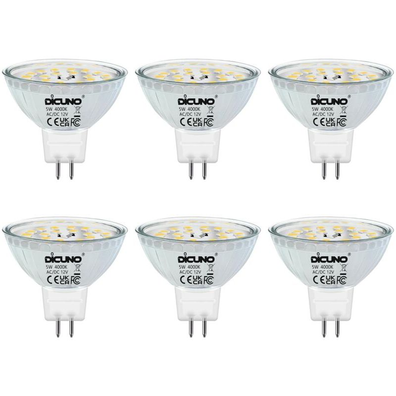 Gu5.3 Mr16 5w Led-lampe, Neutralweiß 4000k, Nicht Dimmbar, Gu 5.3 12v Led-strahler, Entspricht 50w Halogen, 500lm, 120° Abstrahlwinkel, 6er-pack