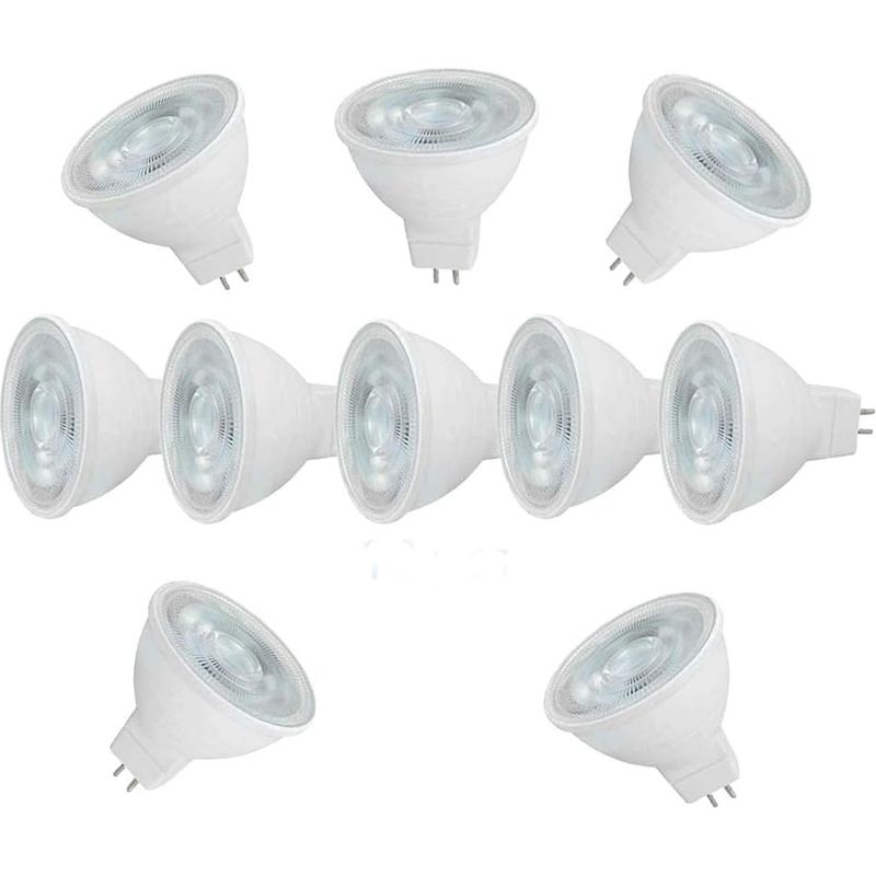 10er-pack Mr16 6w 600 Lumen Led-lampen, Entspricht 60w Halogen, Kaltweiß (6000k), Abstrahlwinkel 120°, 220–240v Wechselstrom, Nicht Dimmbar, Gu5.3-sockel