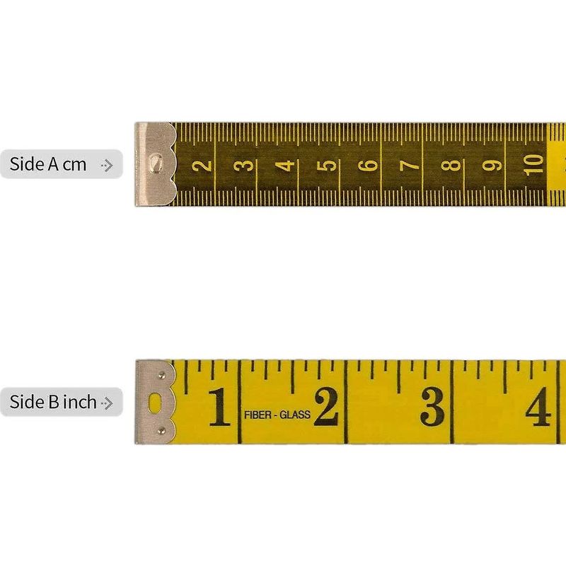 Maßgefertigtes, Flexibles, Doppelseitiges Maßband Zur Messung Von Brust- Und Taillenumfang, 150 Cm, Gelb