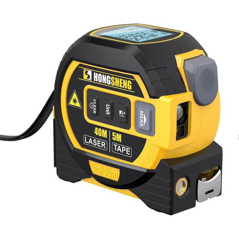 3-in-1 Laser-maßband „das Allmächtige Lineal“: Längen Von 5 M Und 40 M.