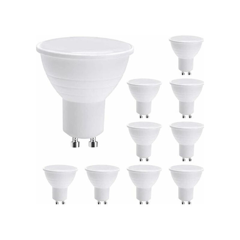 10er-pack Gu10-led-lampen, 7 W Kaltweiß (entspricht 50 W Halogen), Energiesparlampe, 600 Lm, 120° Abstrahlwinkel, Nicht Dimmbar…